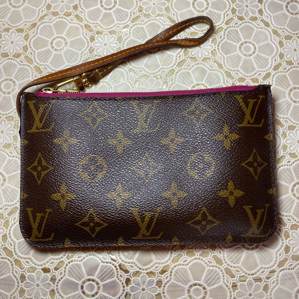 Louis Vuitton Brown and Pink Monogram Wristlet